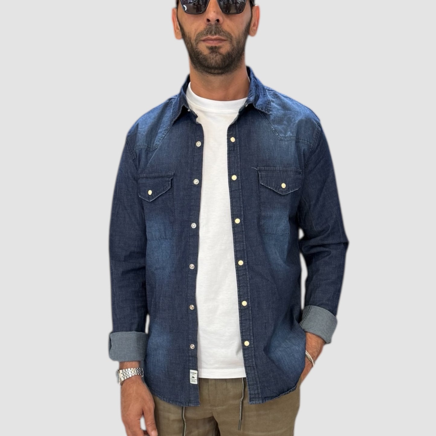 CAMICIA DENIM BLU LANDEK