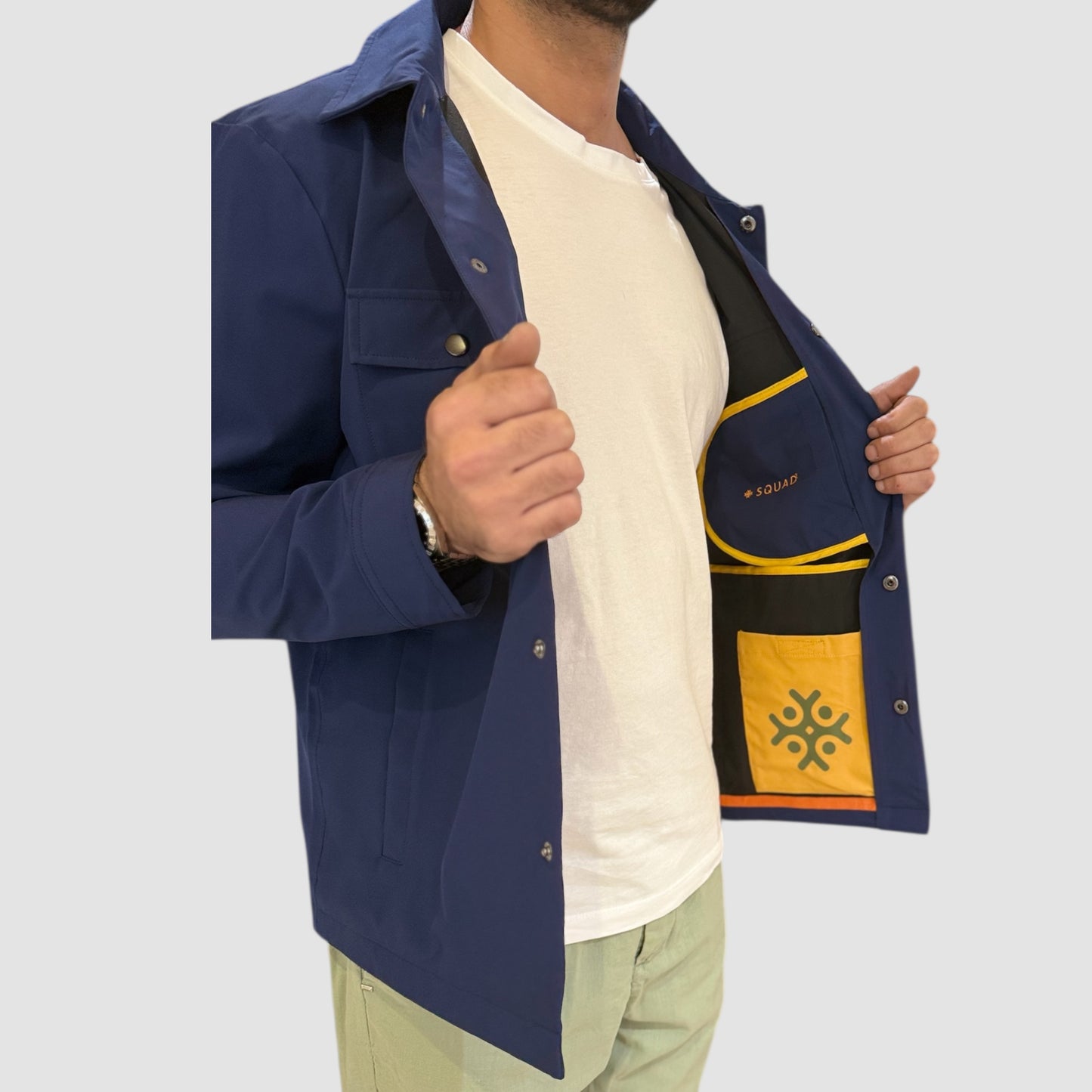 GIACCA IMPERMEABILE BLU SQUAD2