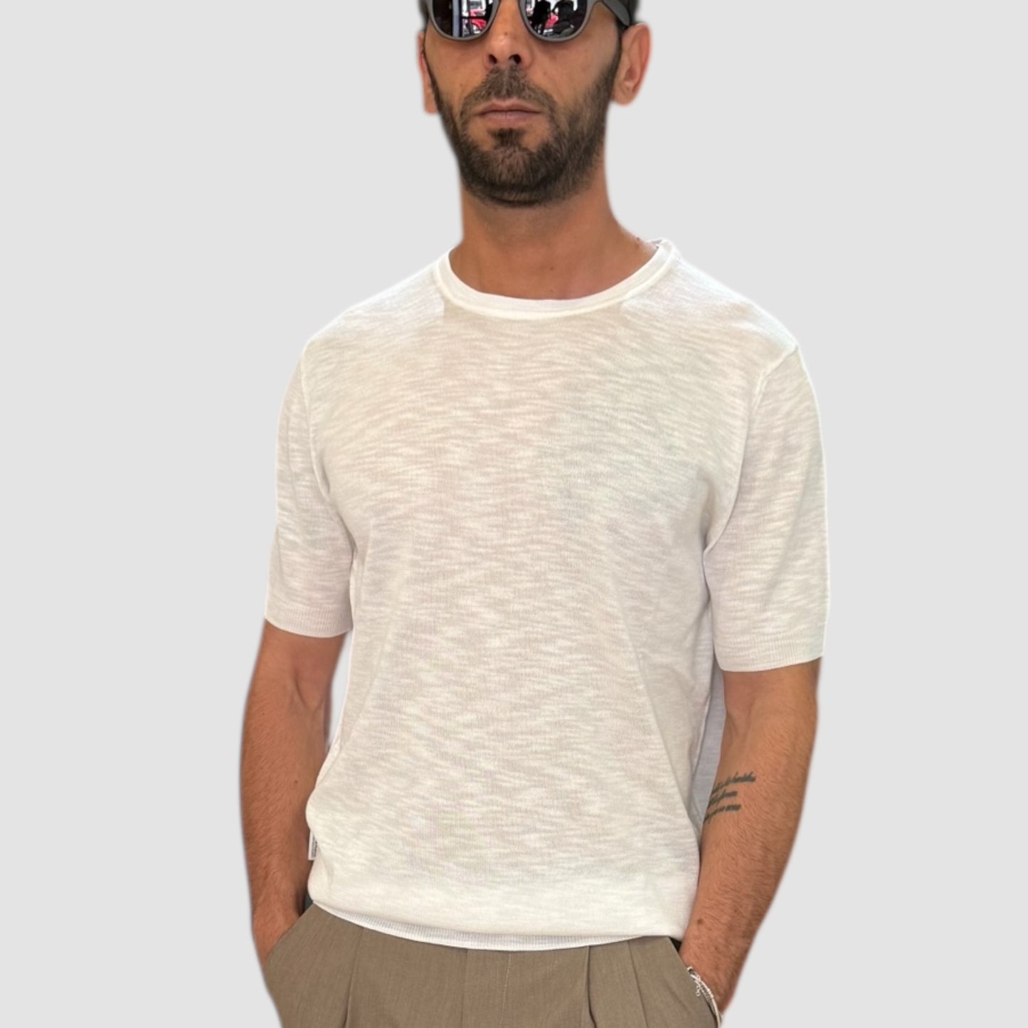 GIROCOLLO IN LINO WHITE LANDEK