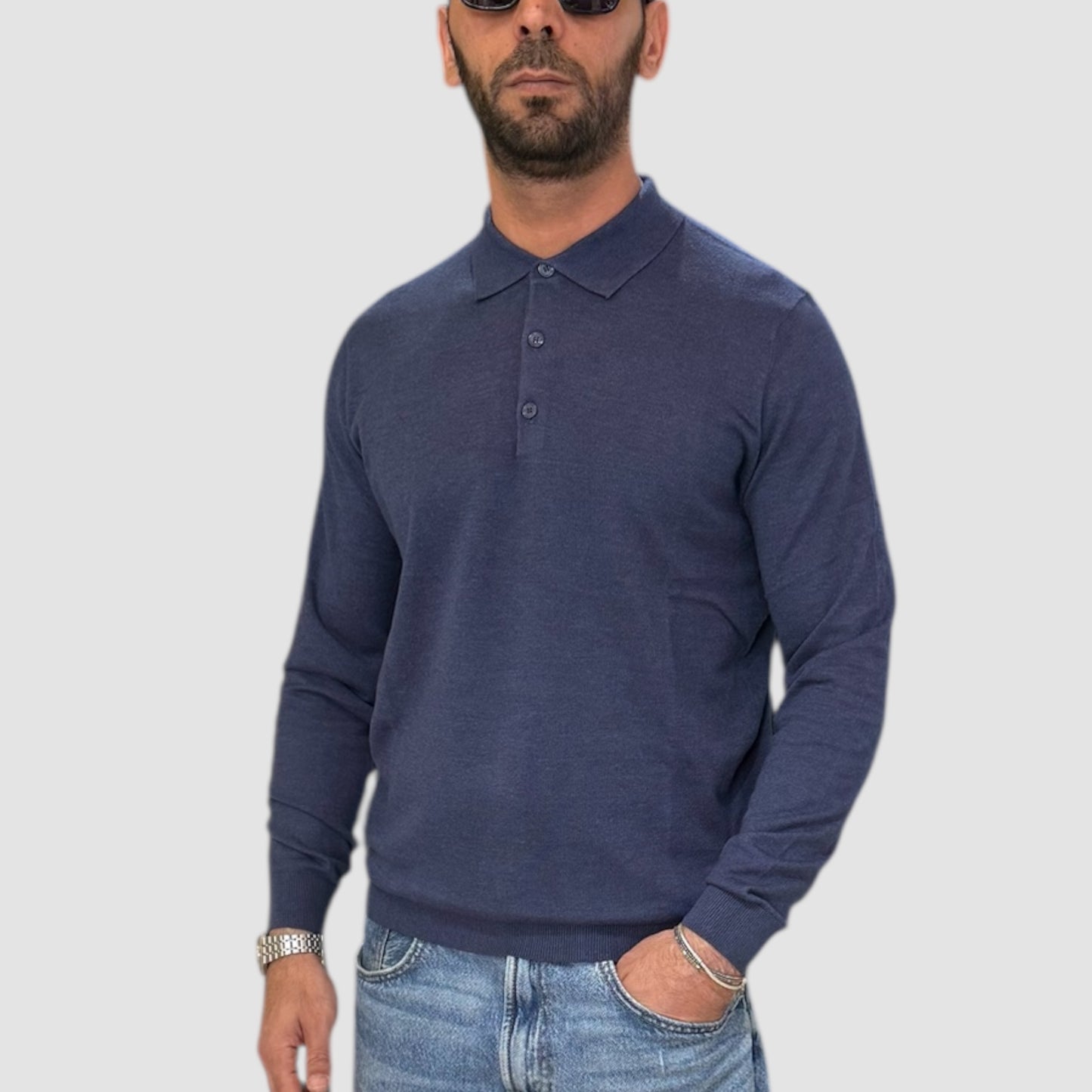 POLO MANICA LUNGA NAVY LANDEK