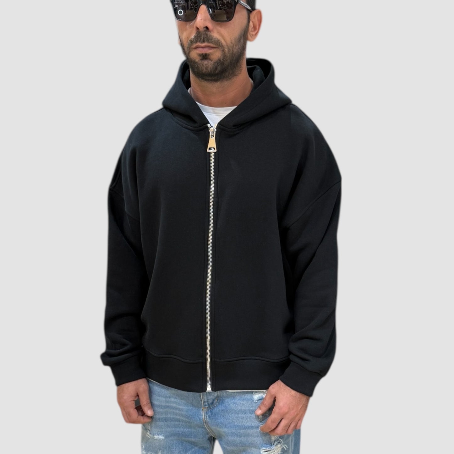 FELPA CON ZIP CROP NJB