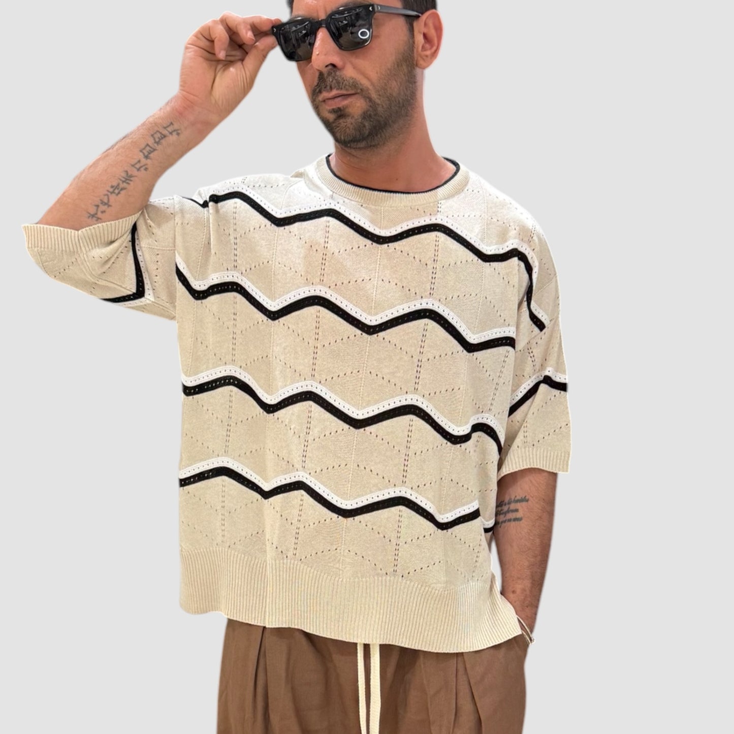 MAGLIA IN FILO RIGATA NJB