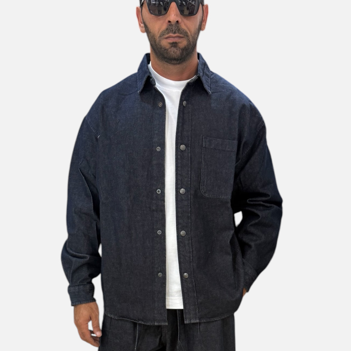 CAMICIONE DENIM DOUBLE LABEL