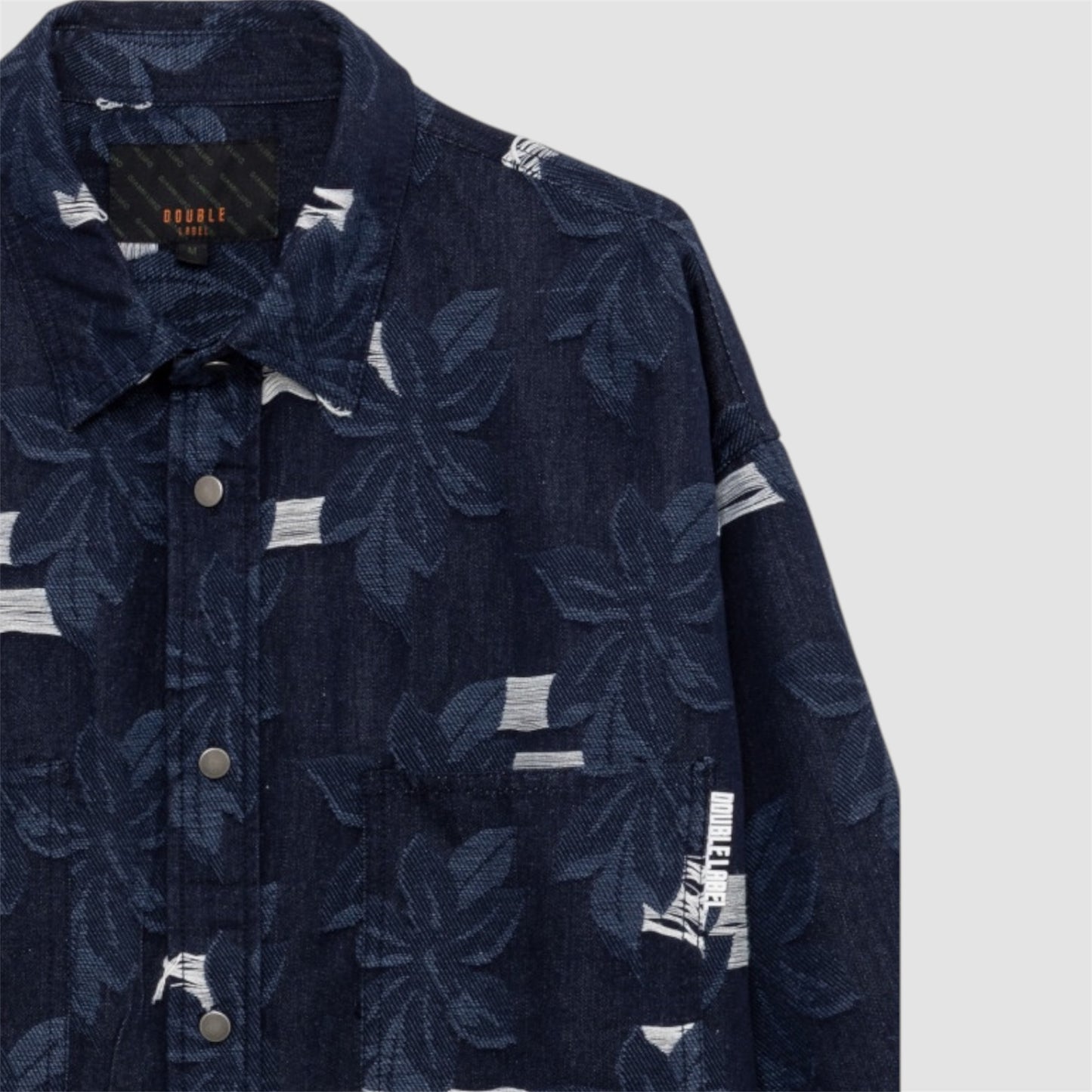 CAMICIA DENIM JACQUARD DOUBLE LABEL