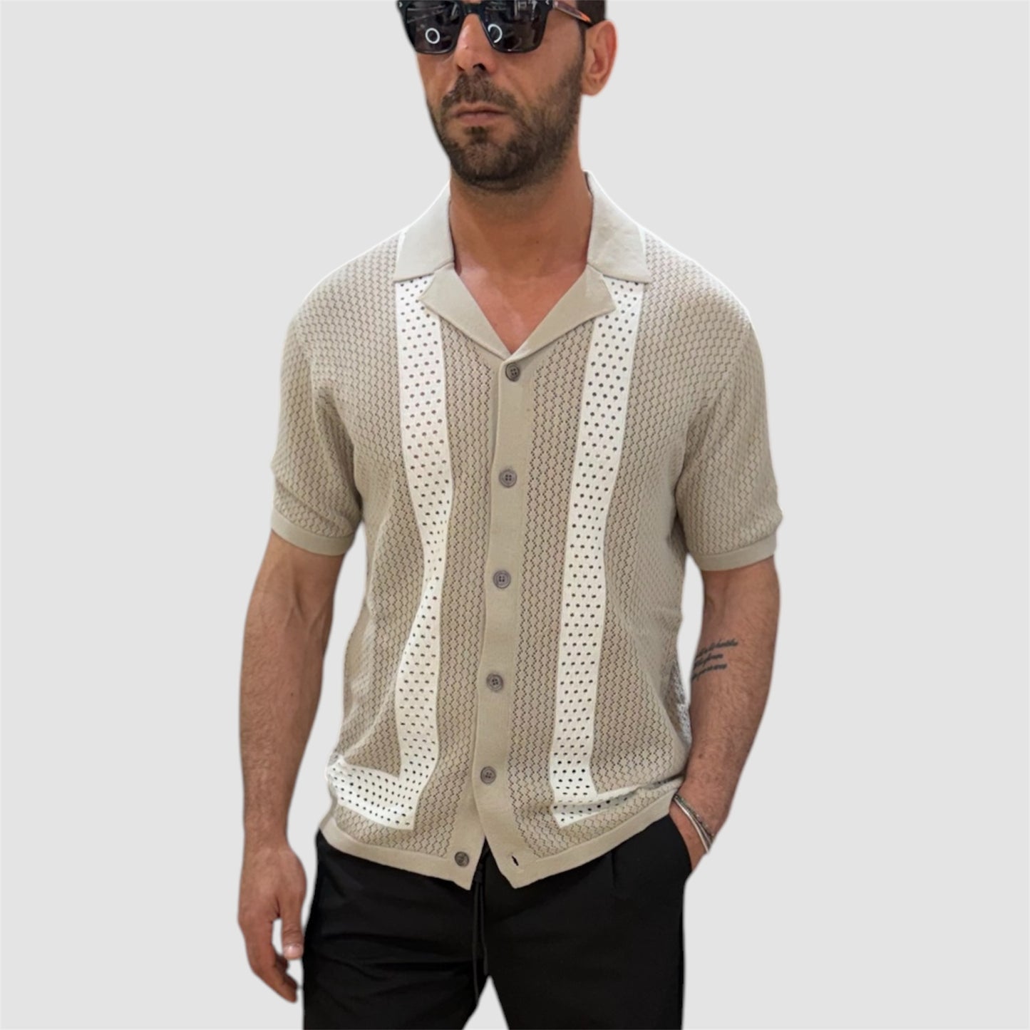 CARDIGAN IN MAGLIA TRAFORATA GIANNI LUPO