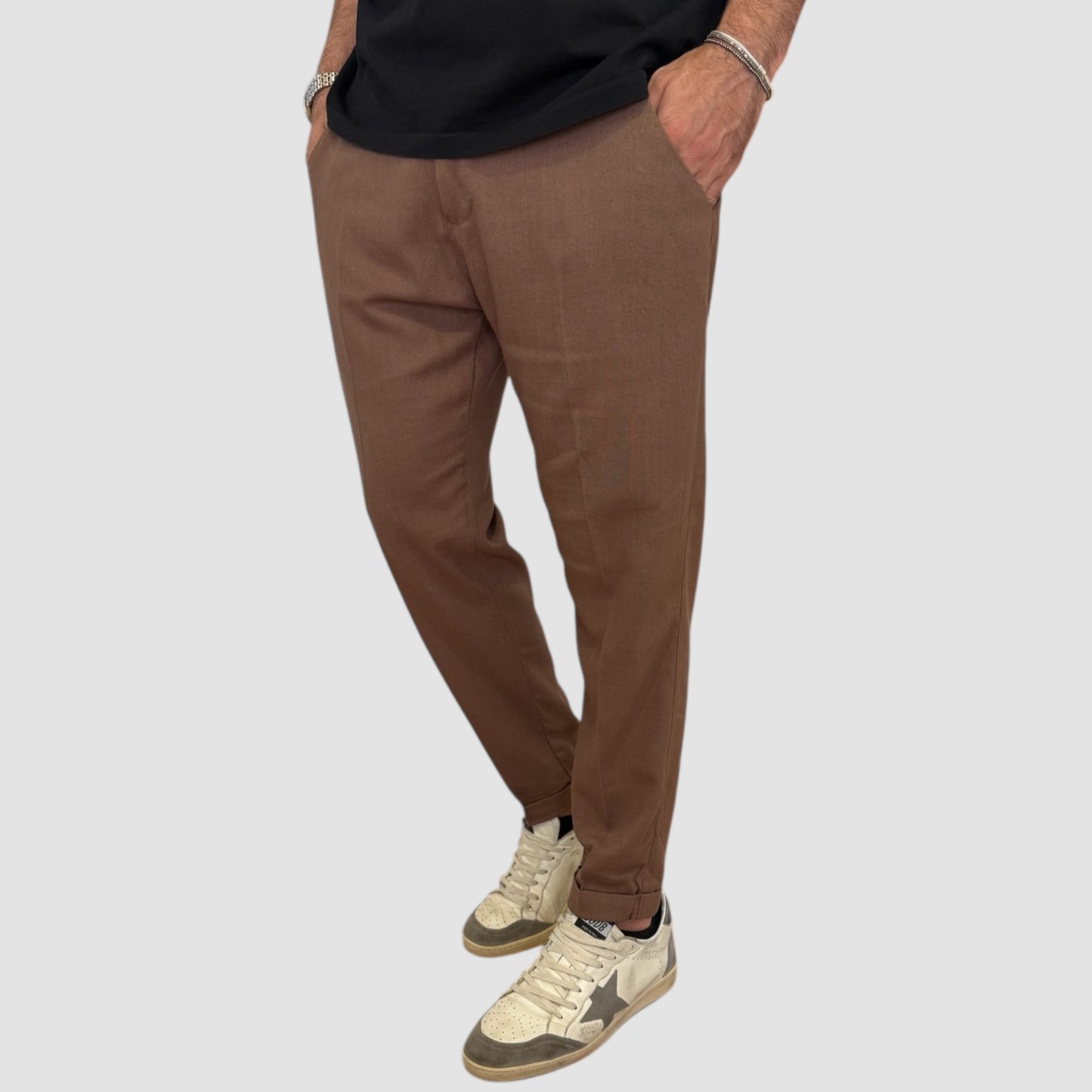 PANTALONE IN LINO UG95 IN DUE COLORI
