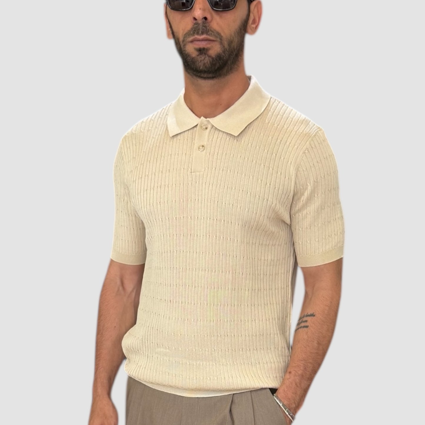 POLO CON TRAMA INTRECCIATA GALERIE'