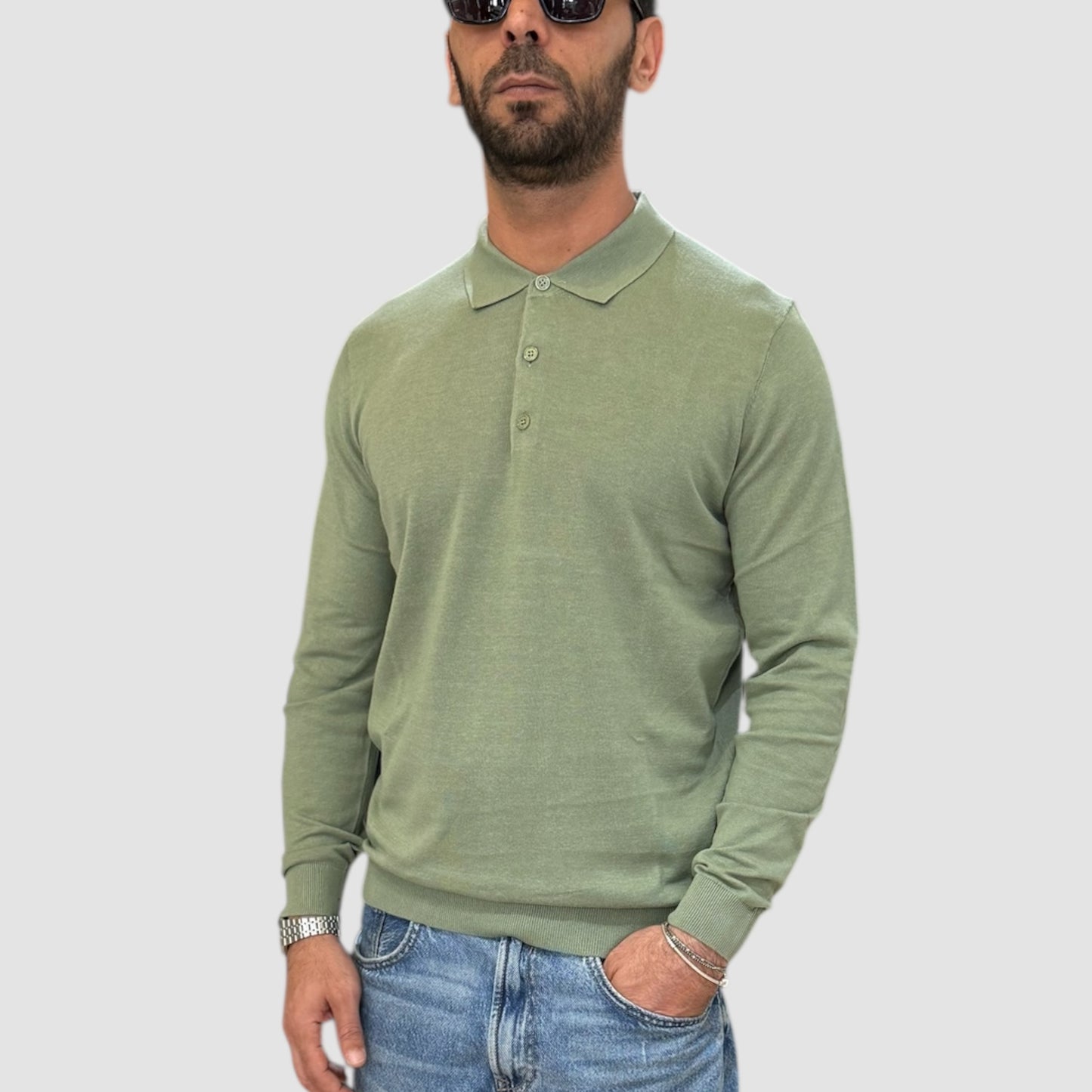 POLO MANICA LUNGA SALVIA LANDEK