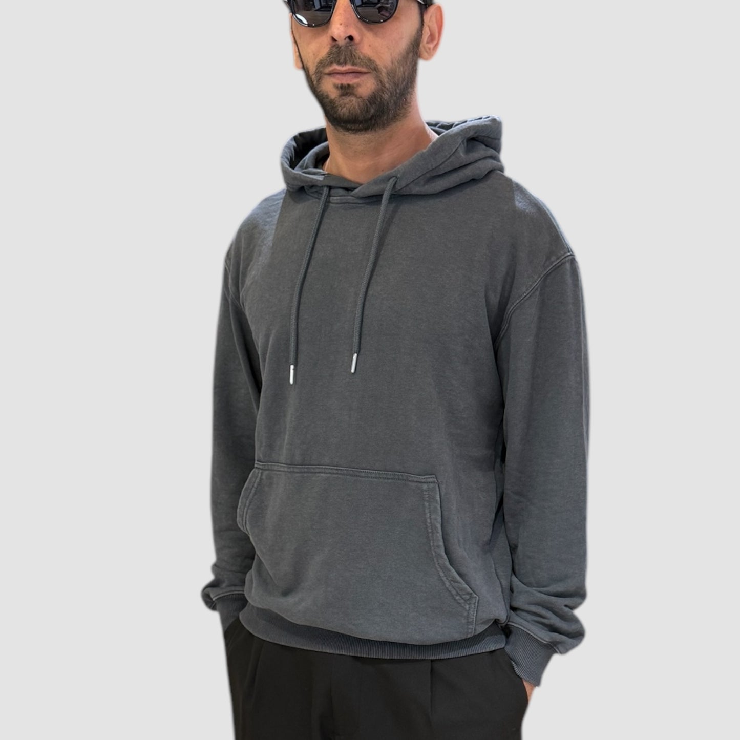 FELPA CON CAPPUCCIO GRAY LANDEK