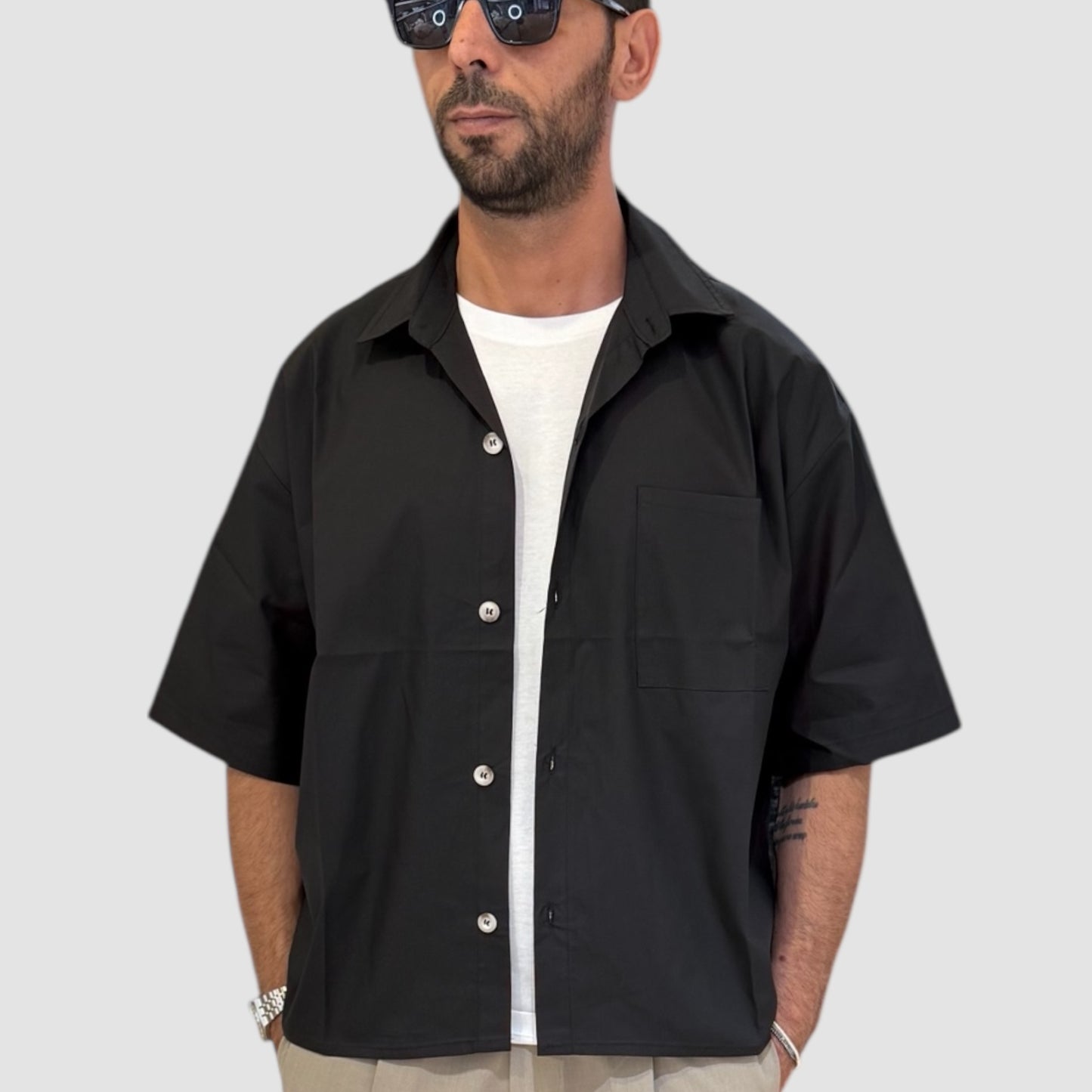 CAMICIA CROP BLACK