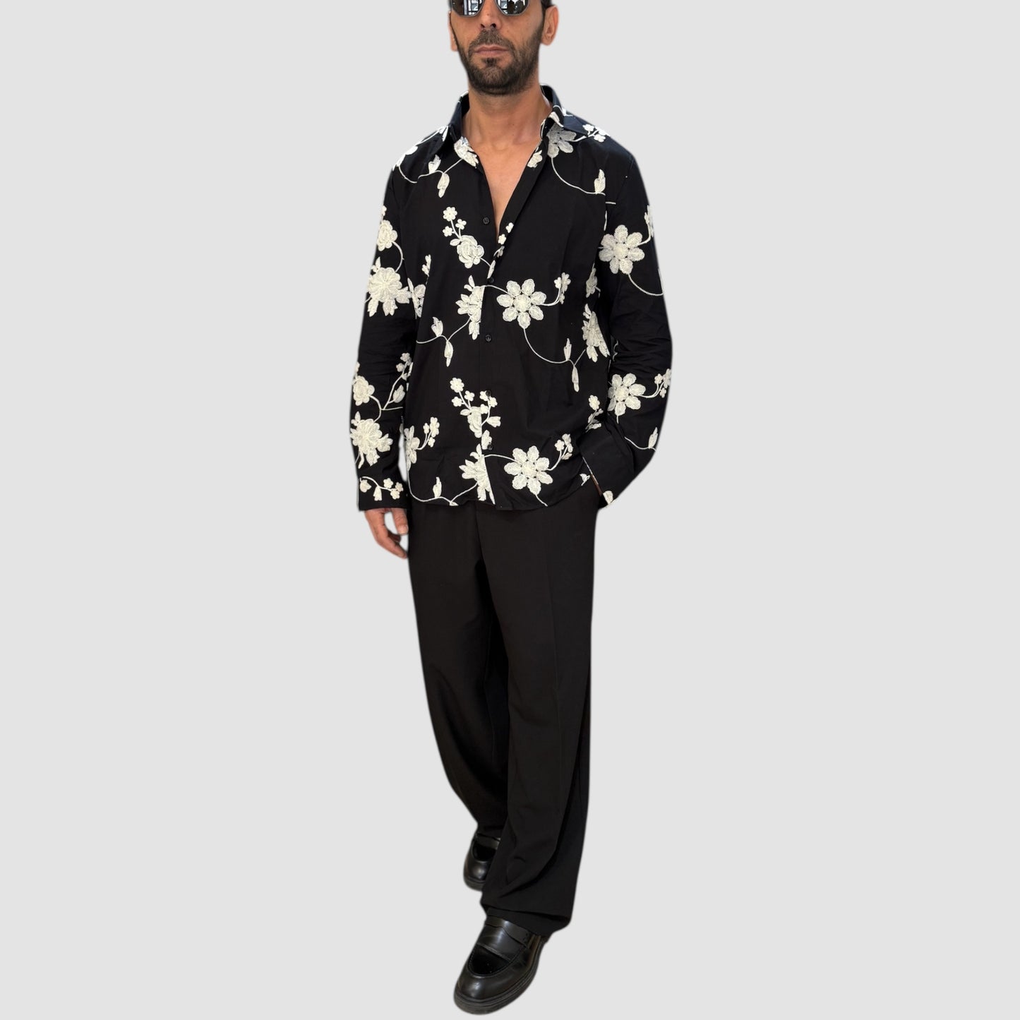 CAMICIA RICAMATA BLACK CIRCUS