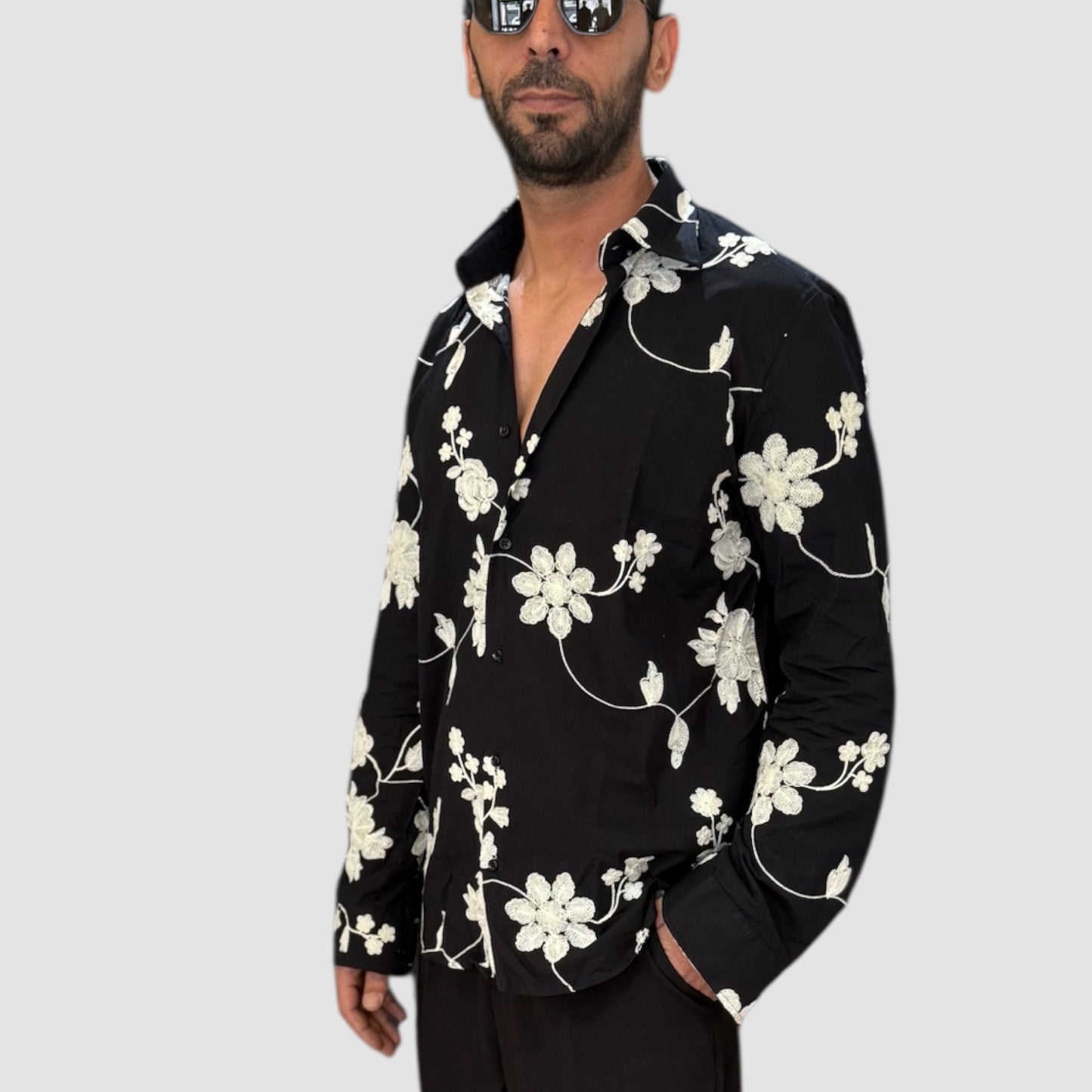 CAMICIA RICAMATA BLACK CIRCUS