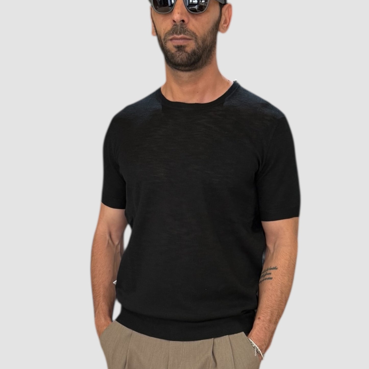 GIROCOLLO IN LINO BLACK LANDEK