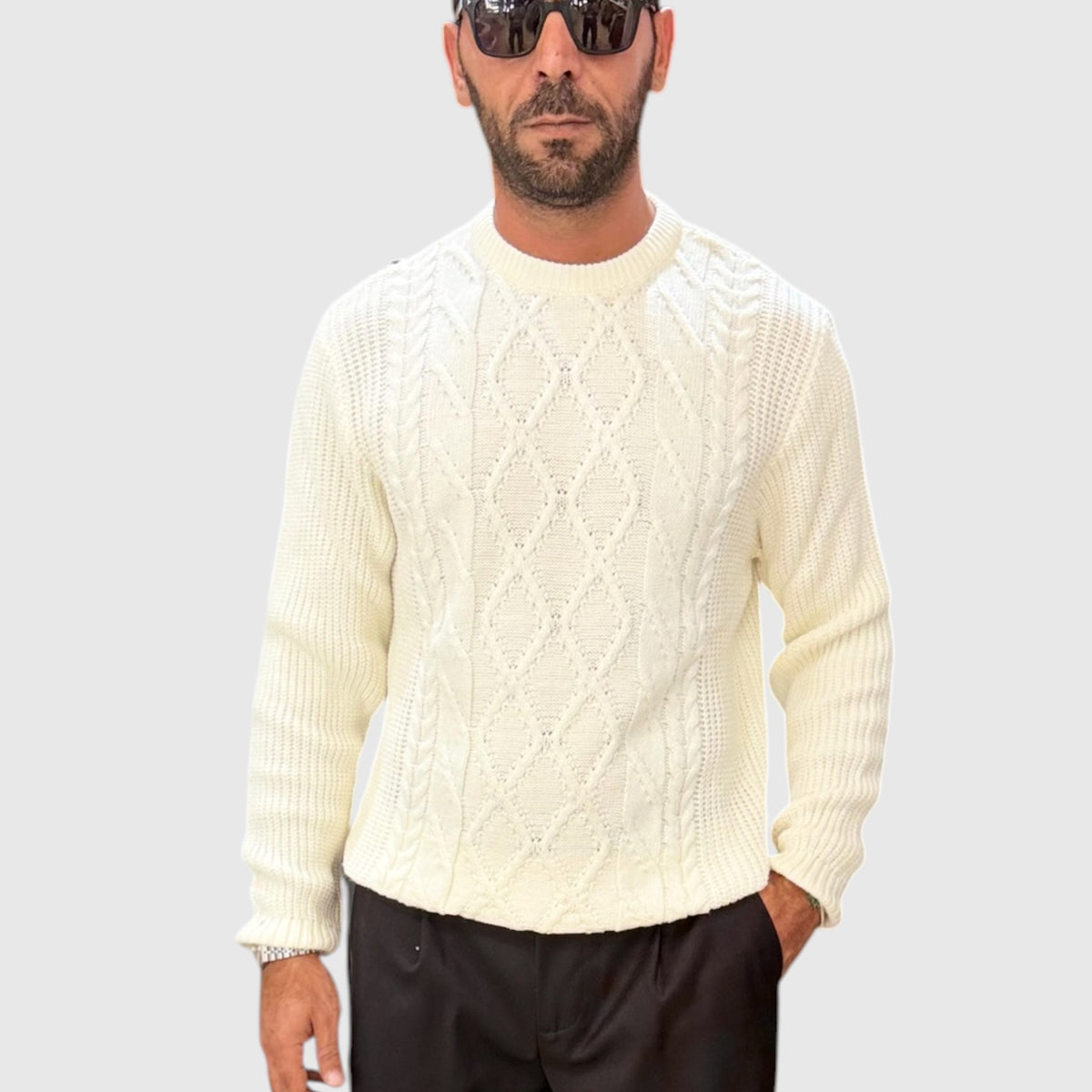 MAGLIONE CON TRAMA SQUAD2 IN 2 COLORI