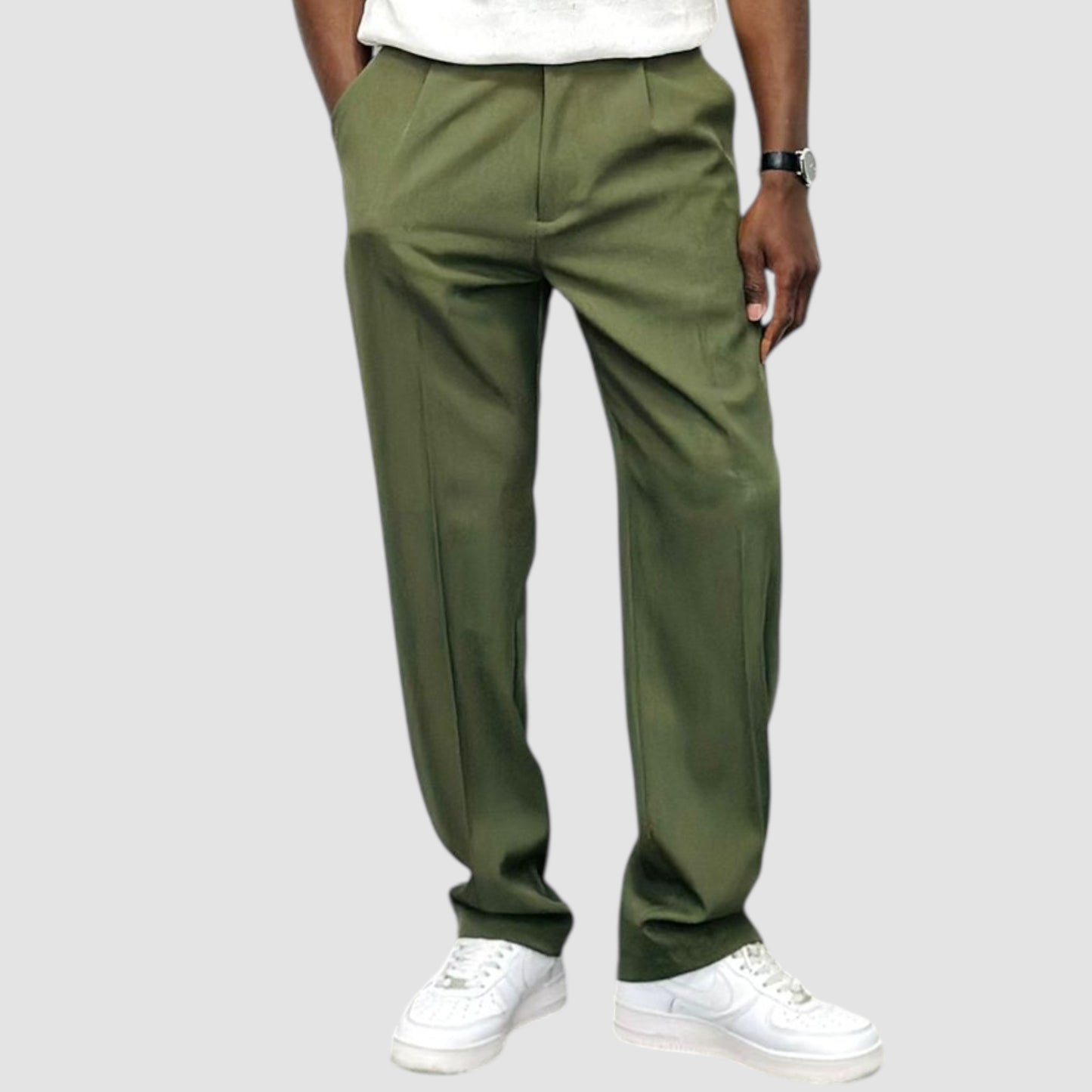 PANTALONE FONDO AMPIO SARTORIALE VERDE NJB