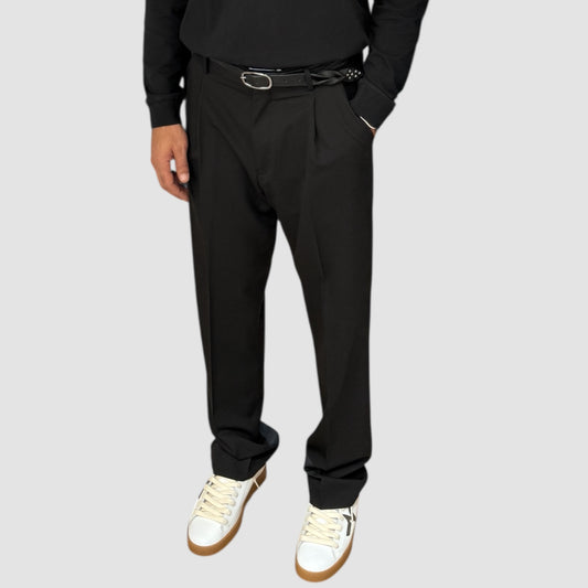 PANTALONE FONDO AMPIO SARTORIALE BLACK NJB