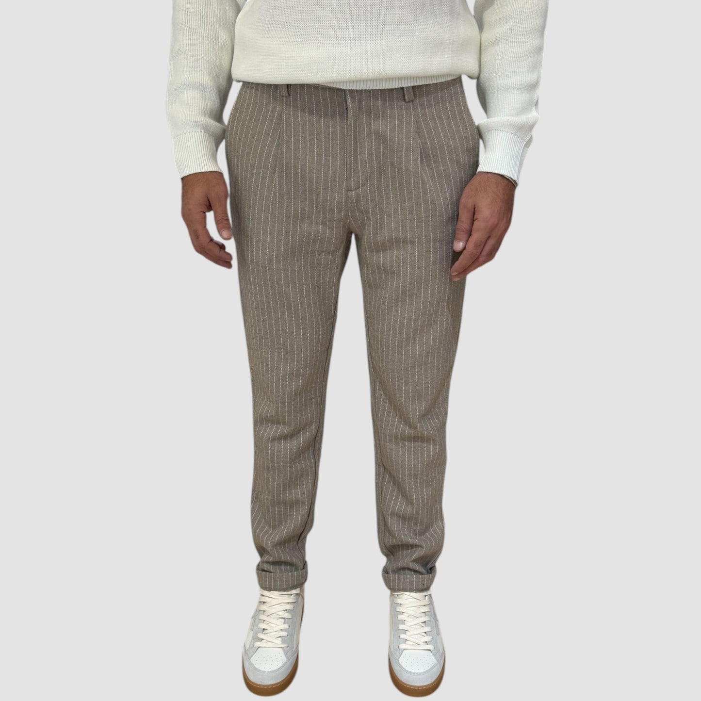 PANTALONE GESSATO MISTO LANA DISPONIBILE IN 2 COLORI