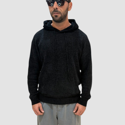 PULLOVER IN CINIGLIA CON CAPPUCCIO