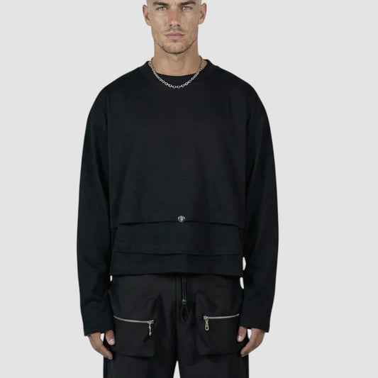 MAGLIA TRIPLE LONG SLEEVE BLACK CIRCUS