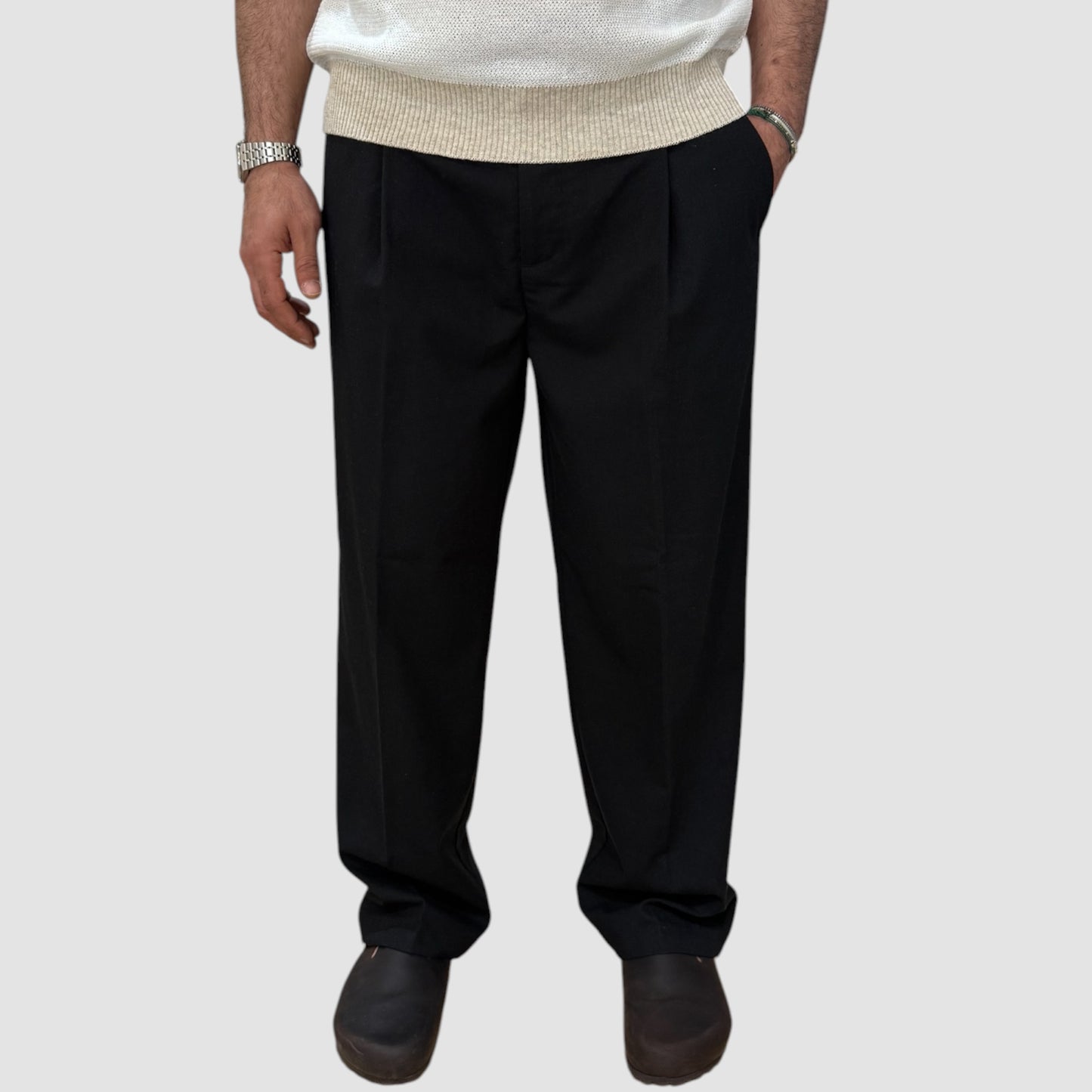 PANTALONE IN LINO FONDO AMPIO GALERIE' DISPONIBILE IN 3 COLORI