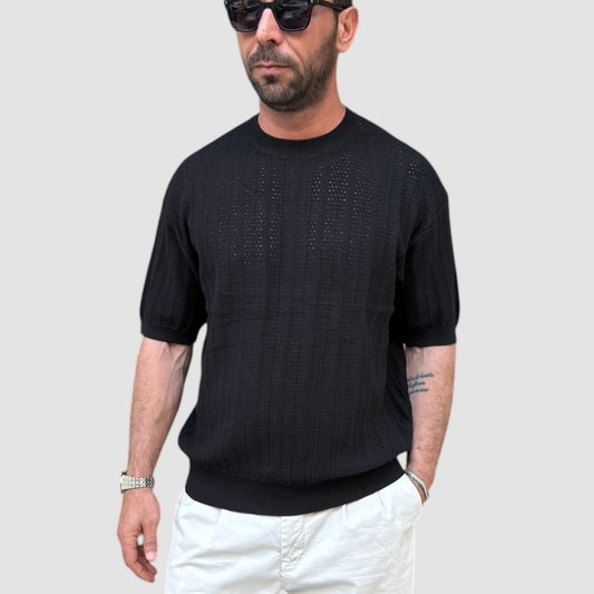 MAGLIA TRAFORATA BLACK