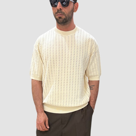 MAGLIA TRAFORATA OFF WHITE
