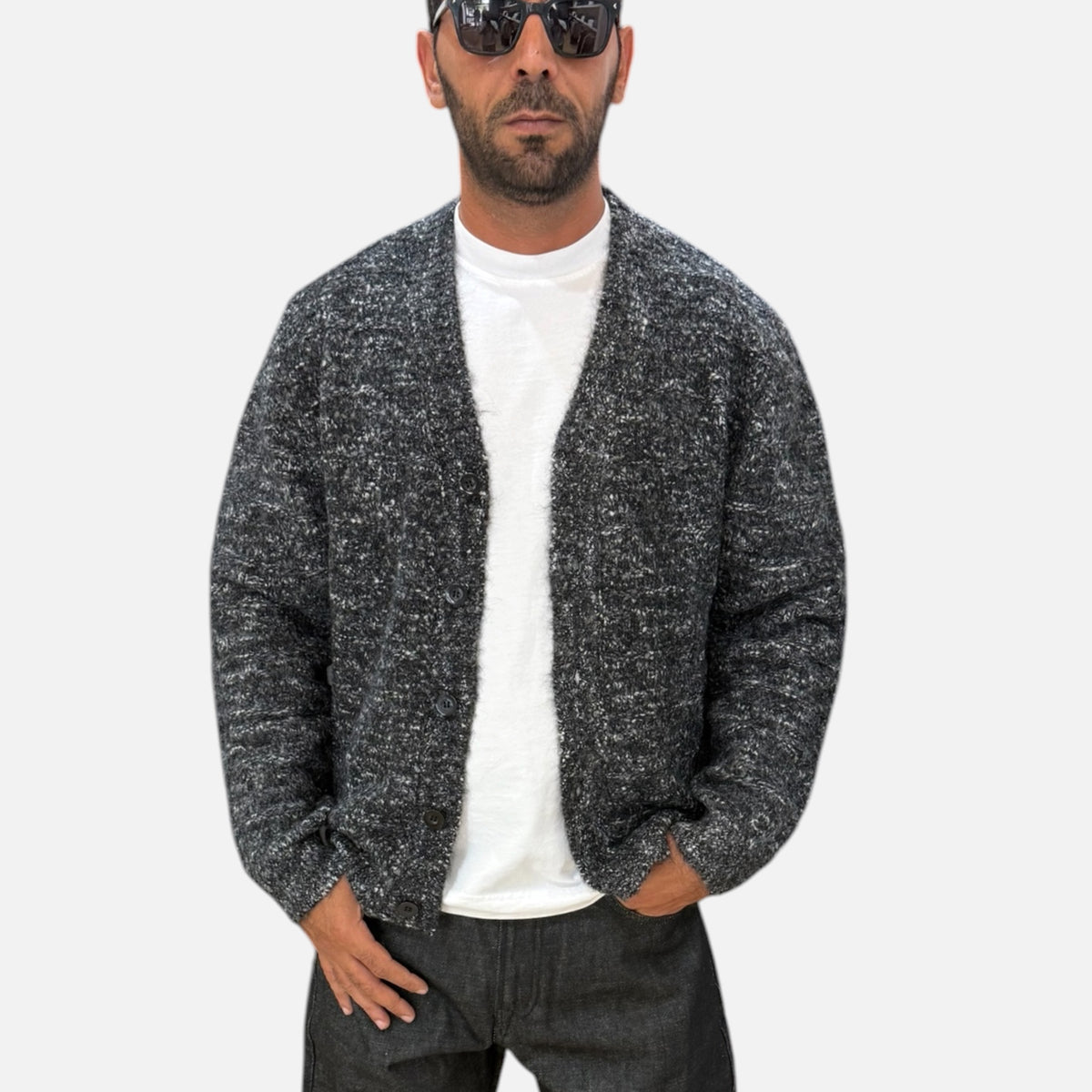 CARDIGAN FIAMMATO DOUBLE LABEL